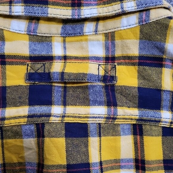 Duluth Trading Co Men's Shirt Size 3XLT Yellow Plaid Flannel Button Down Collar - Picture 8 of 13